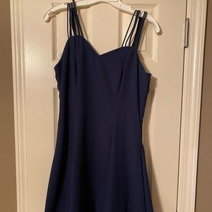 Cocktail Dress, navy, comes just above knees.